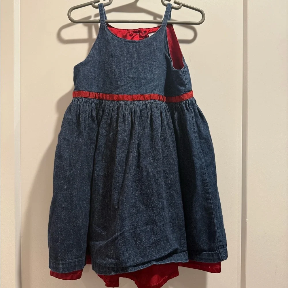 Baby Gap‎ Blue and Red Denim Dress Size 3